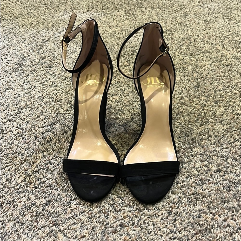 Elegant Black Ankle Strap Heels